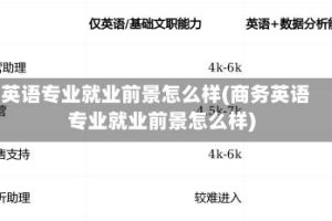 英语专业就业前景怎么样(商务英语专业就业前景怎么样)