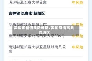 美国疫情低风险地区/美国疫情高风险地区