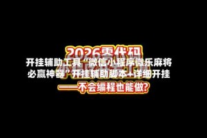 开挂辅助工具“微信小程序微乐麻将必赢神器”开挂辅助脚本+详细开挂