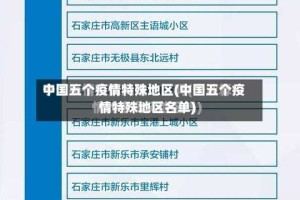 中国五个疫情特殊地区(中国五个疫情特殊地区名单)