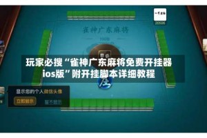 玩家必搜“雀神广东麻将免费开挂器ios版”附开挂脚本详细教程