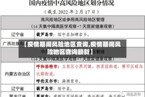 【疫情期间风险地区查询,疫情期间风险地区查询最新】