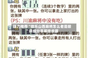 强力推荐“微乐山西麻将怎么老是输”详细分享装挂步骤