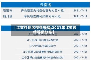 【江苏各地区疫情等级,2021年江苏疫情等级分布】