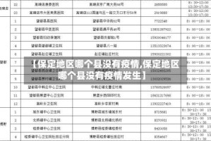 【保定地区哪个县没有疫情,保定地区哪个县没有疫情发生】