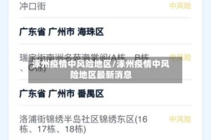 涿州疫情中风险地区/涿州疫情中风险地区最新消息