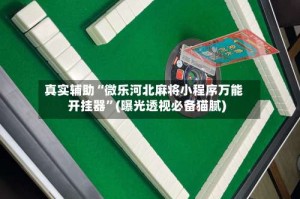 真实辅助“微乐河北麻将小程序万能开挂器”(曝光透视必备猫腻)