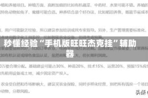 秒懂经验“手机版旺旺杰克挂”辅助器