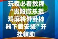 玩家必看教程“贵阳微乐捉鸡麻将外卦神器下载安装”开挂辅助