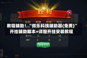 教程辅助！“微乐科技辅助器(免费)”开挂辅助脚本+详细开挂安装教程