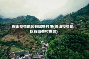 微山疫情地区有哪些村庄(微山疫情地区有哪些村庄呢)