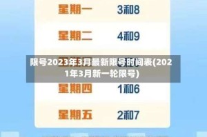 限号2023年3月最新限号时间表(2021年3月新一轮限号)
