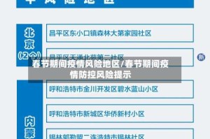 春节期间疫情风险地区/春节期间疫情防控风险提示