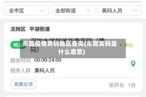 东莞疫情黄码地区查询(东莞黄码是什么意思)