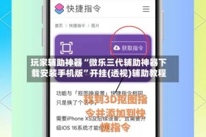 玩家辅助神器“微乐三代辅助神器下载安装手机版”开挂(透视)辅助教程