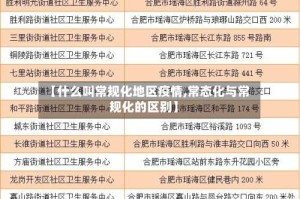 【什么叫常规化地区疫情,常态化与常规化的区别】