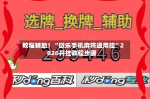 教程辅助！“微乐手机麻将通用挂”2026开挂教程步骤