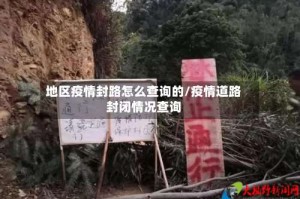 地区疫情封路怎么查询的/疫情道路封闭情况查询