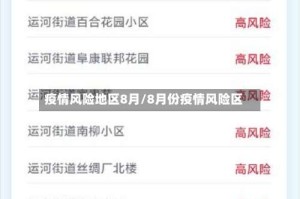 疫情风险地区8月/8月份疫情风险区