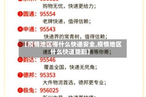 【疫情地区寄什么快递安全,疫情地区什么快递能到】