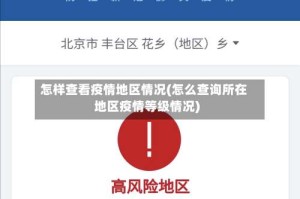 怎样查看疫情地区情况(怎么查询所在地区疫情等级情况)