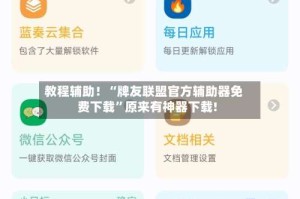 教程辅助！“牌友联盟官方辅助器免费下载”原来有神器下载!