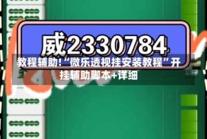 教程辅助!“微乐透视挂安装教程”开挂辅助脚本+详细