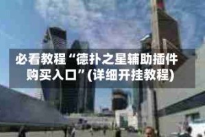 必看教程“德扑之星辅助插件购买入口”(详细开挂教程)