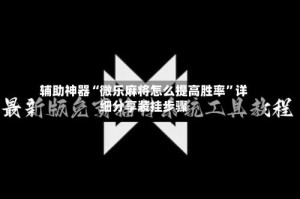 辅助神器“微乐麻将怎么提高胜率”详细分享装挂步骤