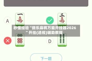 秒懂经验“微乐麻将万能开挂器2026”开挂(透视)辅助教程