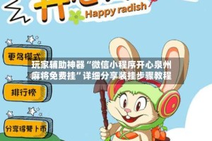 玩家辅助神器“微信小程序开心泉州麻将免费挂”详细分享装挂步骤教程