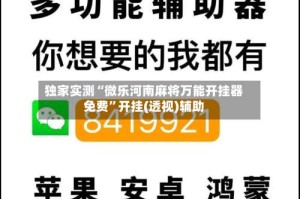 独家实测“微乐河南麻将万能开挂器免费”开挂(透视)辅助