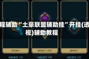 教程辅助“土豪联盟辅助挂”开挂(透视)辅助教程