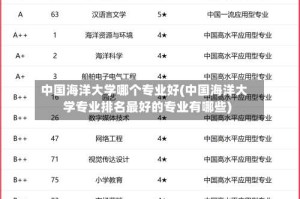 中国海洋大学哪个专业好(中国海洋大学专业排名最好的专业有哪些)