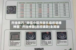 开挂技巧“微信小程序微乐麻将胡牌神器”开挂神器{透视辅助}全揭秘