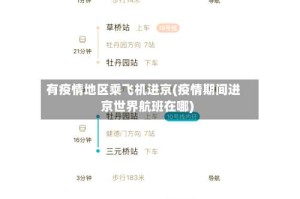 有疫情地区乘飞机进京(疫情期间进京世界航班在哪)