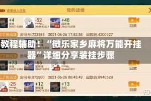 教程辅助！“微乐家乡麻将万能开挂器”详细分享装挂步骤
