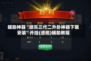 辅助神器“微乐三代二外卦神器下载安装”开挂(透视)辅助教程