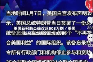美国新冠肺炎确诊超503万例／美国新冠肺炎确诊近780万例