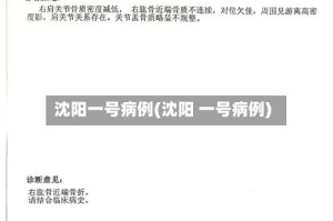 沈阳一号病例(沈阳 一号病例)
