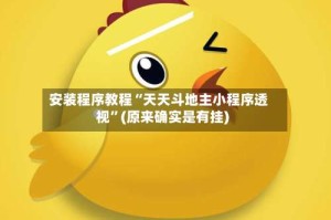 安装程序教程“天天斗地主小程序透视”(原来确实是有挂)