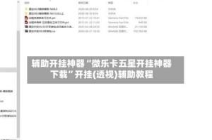 辅助开挂神器“微乐卡五星开挂神器下载”开挂(透视)辅助教程