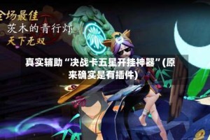 真实辅助“决战卡五星开挂神器”(原来确实是有插件)
