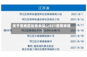 关于各地区疫情举报(2021疫情举报)