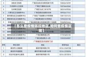 【怎么查疫情防控地区,如何查疫情区域】