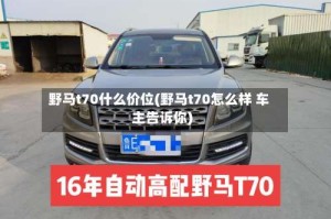 野马t70什么价位(野马t70怎么样 车主告诉你)