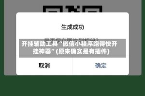 开挂辅助工具“微信小程序跑得快开挂神器”(原来确实是有插件)