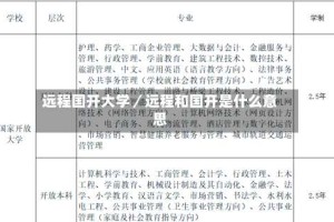 远程国开大学／远程和国开是什么意思