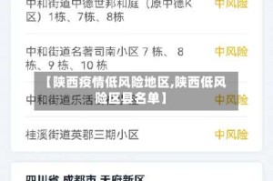 【陕西疫情低风险地区,陕西低风险区县名单】
