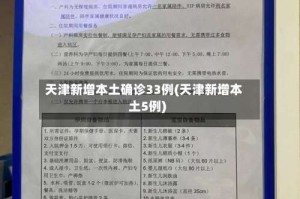 天津新增本土确诊33例(天津新增本土5例)